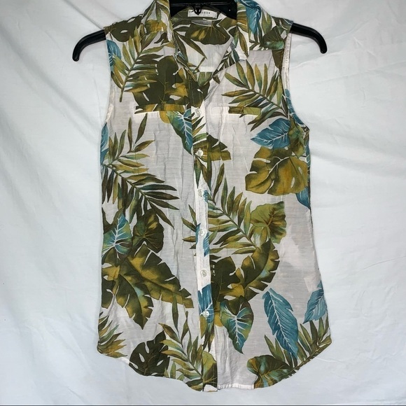 Van heusen tropical palm pattern tank top xxs - Picture 1 of 8